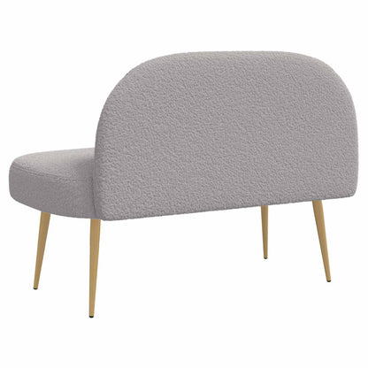 Beklede bank met rugleuning Lichtgrijs 110 x 60 x 76 cm Bouclé