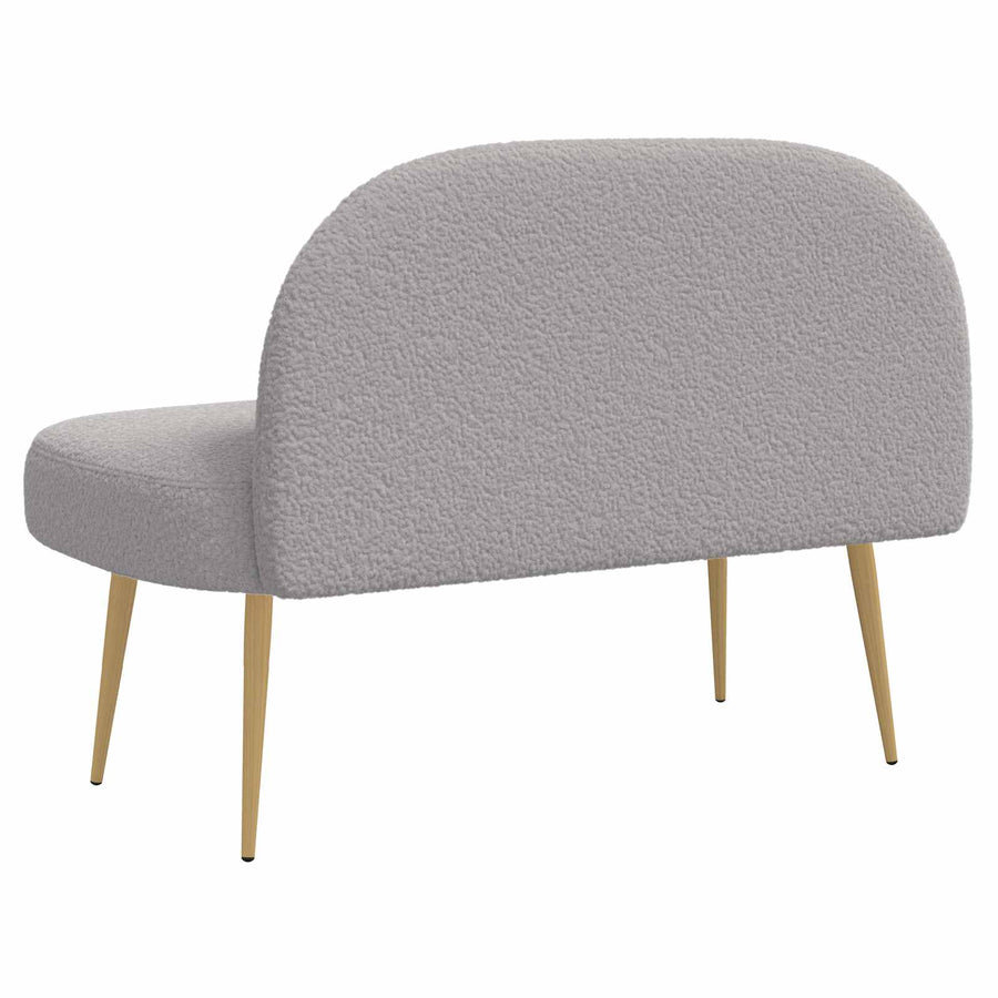 Beklede bank met rugleuning Lichtgrijs 110 x 60 x 76 cm Bouclé