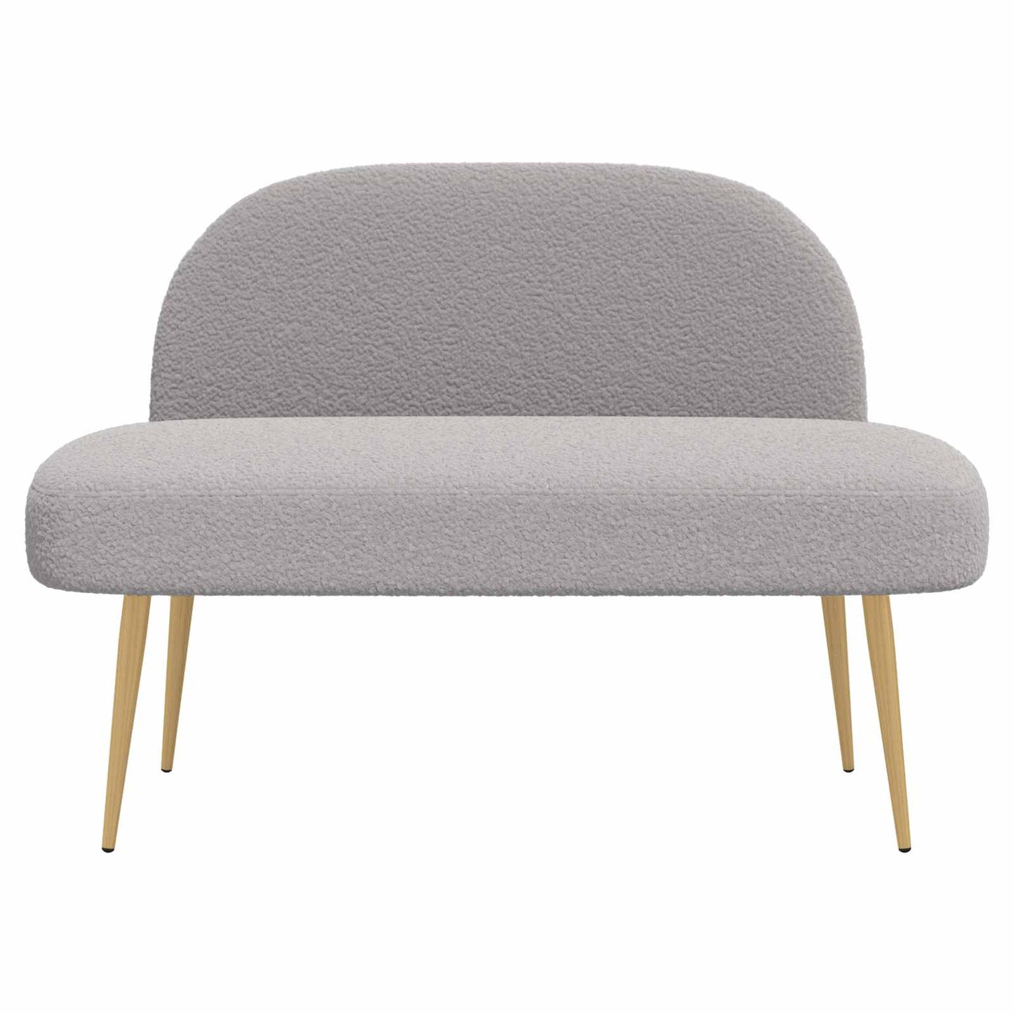 Beklede bank met rugleuning Lichtgrijs 110 x 60 x 76 cm Bouclé