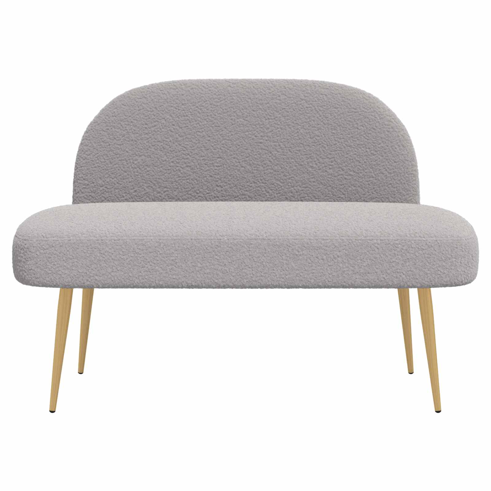 Beklede bank met rugleuning Lichtgrijs 110 x 60 x 76 cm Bouclé