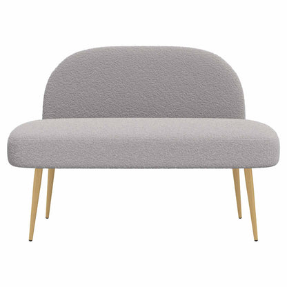 Beklede bank met rugleuning Lichtgrijs 110 x 60 x 76 cm Bouclé