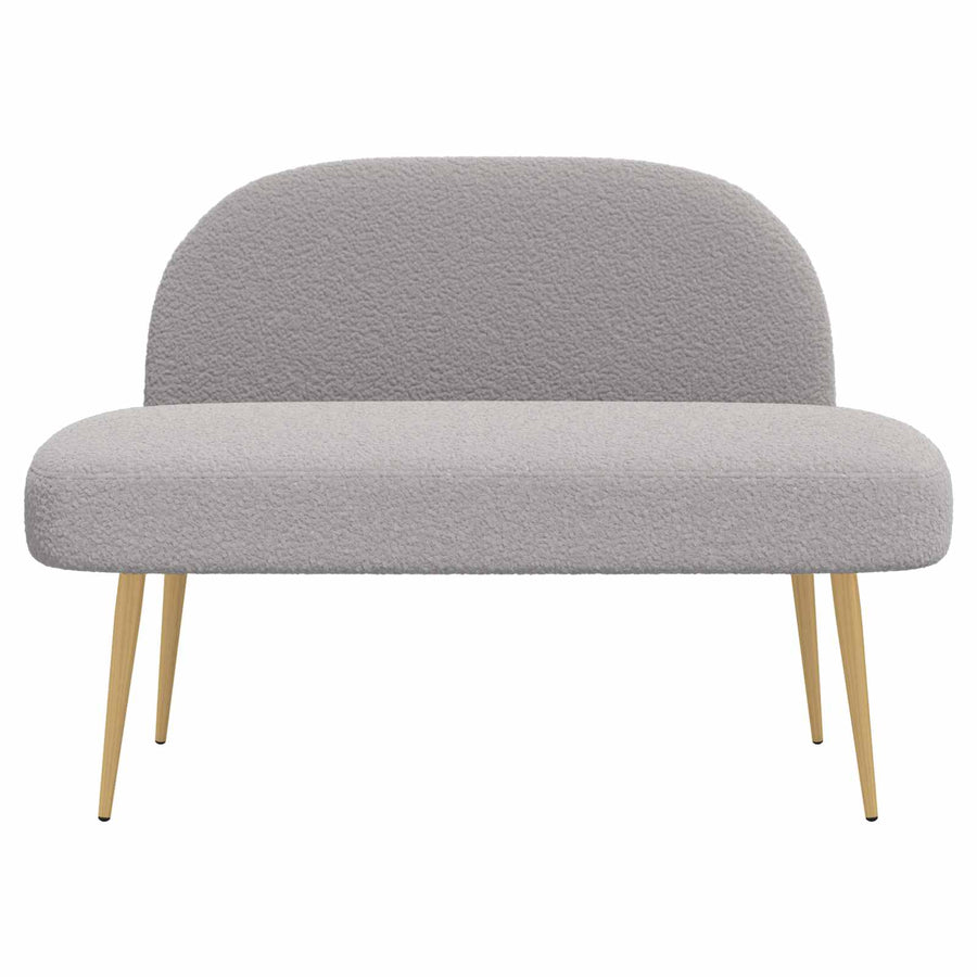 Beklede bank met rugleuning Lichtgrijs 110 x 60 x 76 cm Bouclé