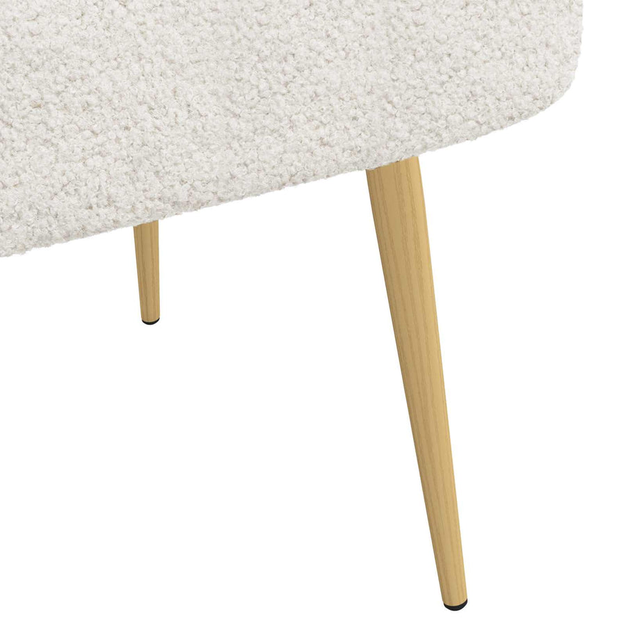 Beklede bank met rugleuning Crèmekleurig 110 x 60 x 76 cm