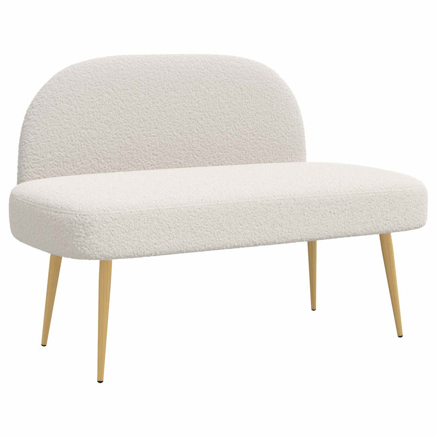 Beklede bank met rugleuning Crèmekleurig 110 x 60 x 76 cm