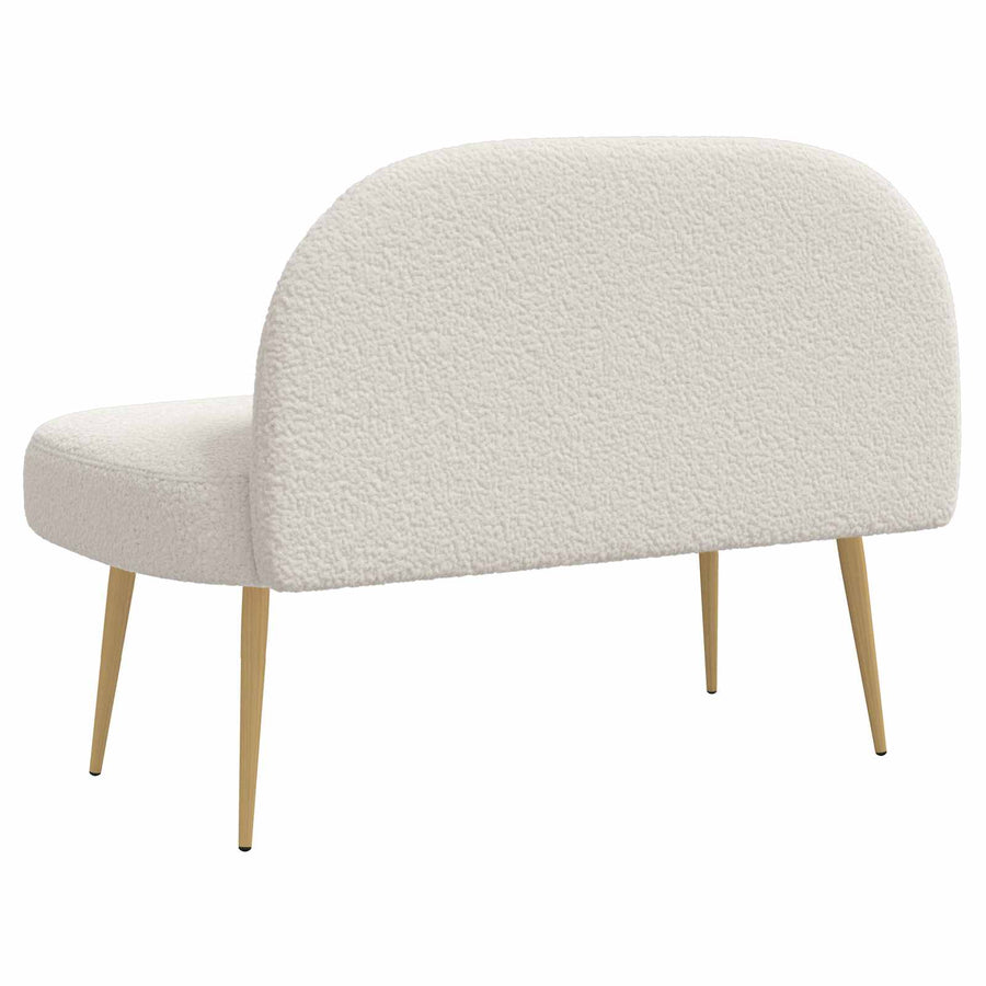 Beklede bank met rugleuning Crèmekleurig 110 x 60 x 76 cm