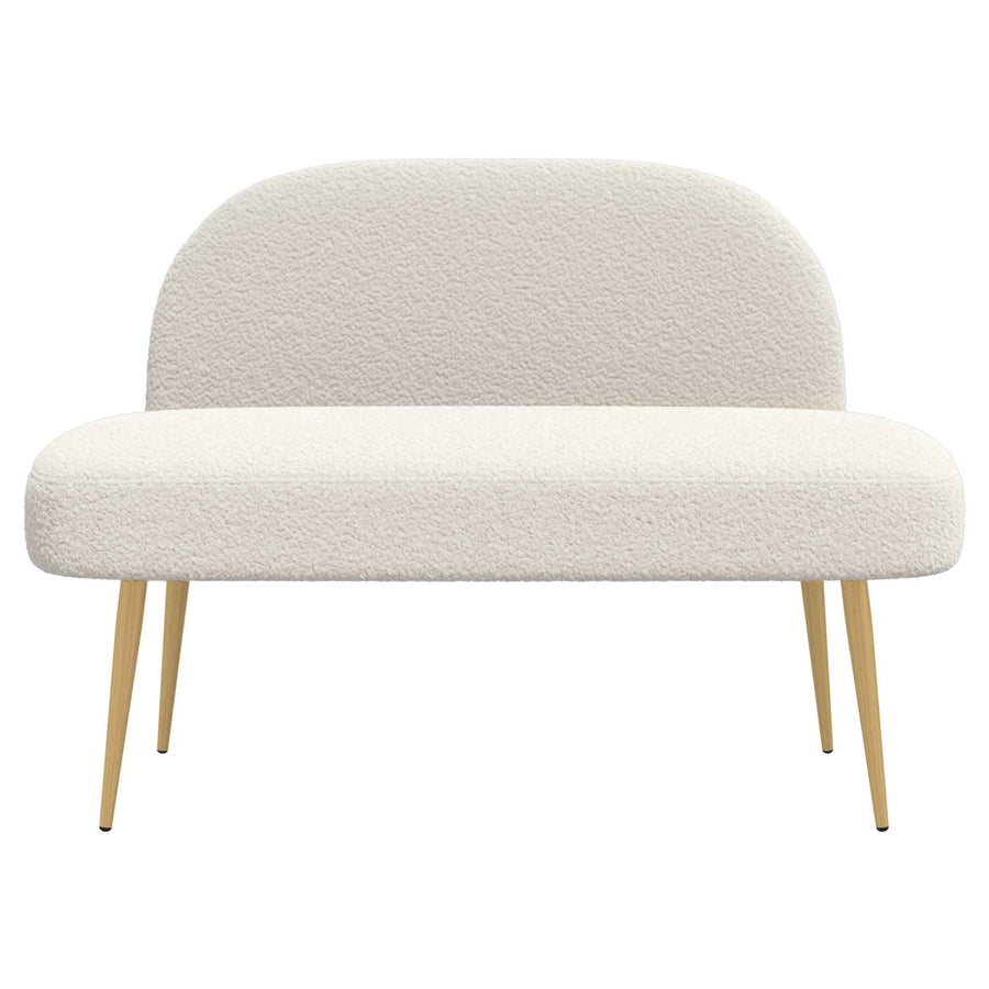 Beklede bank met rugleuning Crèmekleurig 110 x 60 x 76 cm