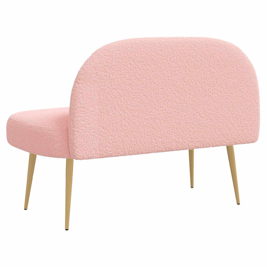 Beklede bank met rugleuning Roze 110 x 60 x 76 cm Bouclé