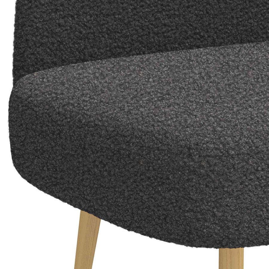 Beklede bank met rugleuning Donkergrijs 110 x 60 x 76 cm Bouclé