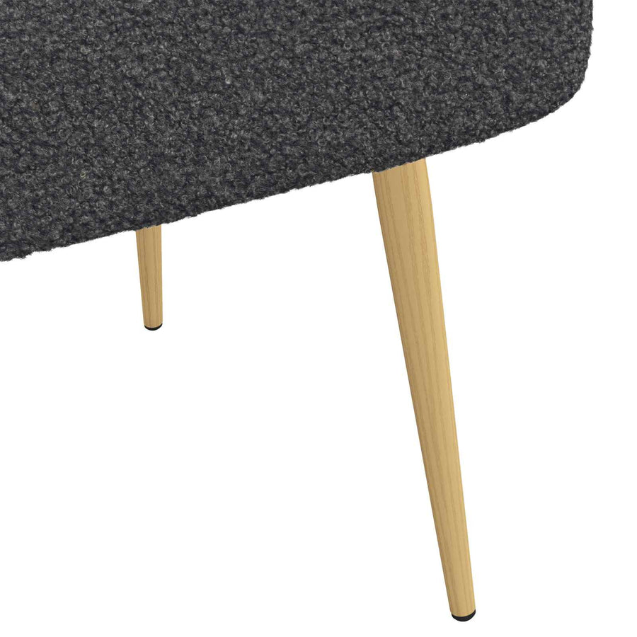 Beklede bank met rugleuning Donkergrijs 110 x 60 x 76 cm Bouclé