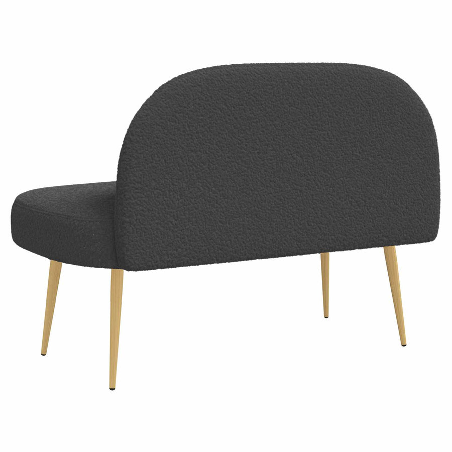 Beklede bank met rugleuning Donkergrijs 110 x 60 x 76 cm Bouclé