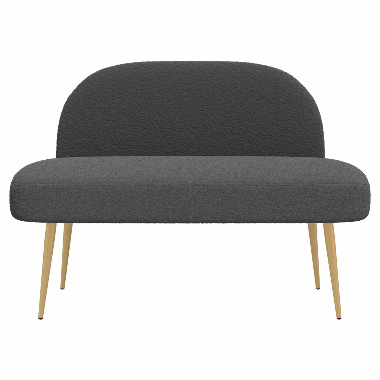 Beklede bank met rugleuning Donkergrijs 110 x 60 x 76 cm Bouclé