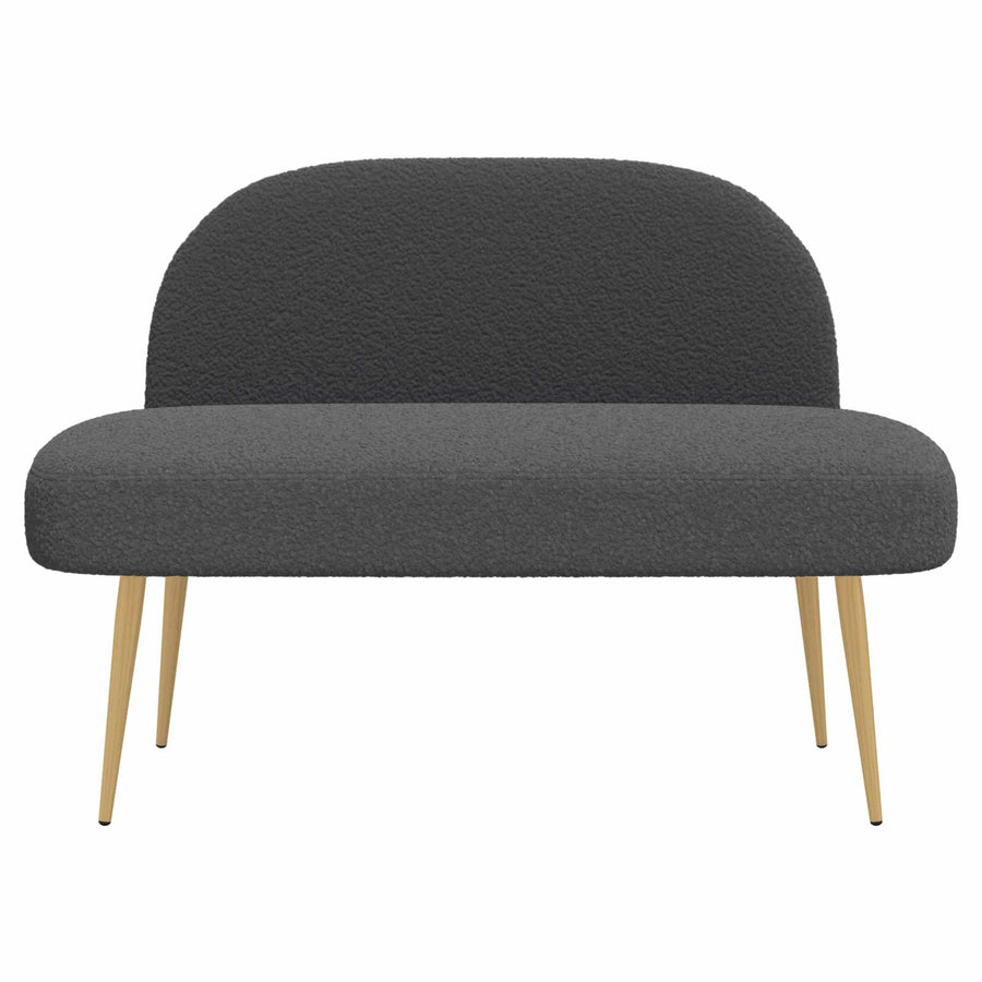 Beklede bank met rugleuning Donkergrijs 110 x 60 x 76 cm Bouclé