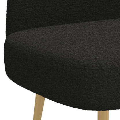 Beklede bank met rugleuning Zwart 110 x 60 x 76 cm Bouclé