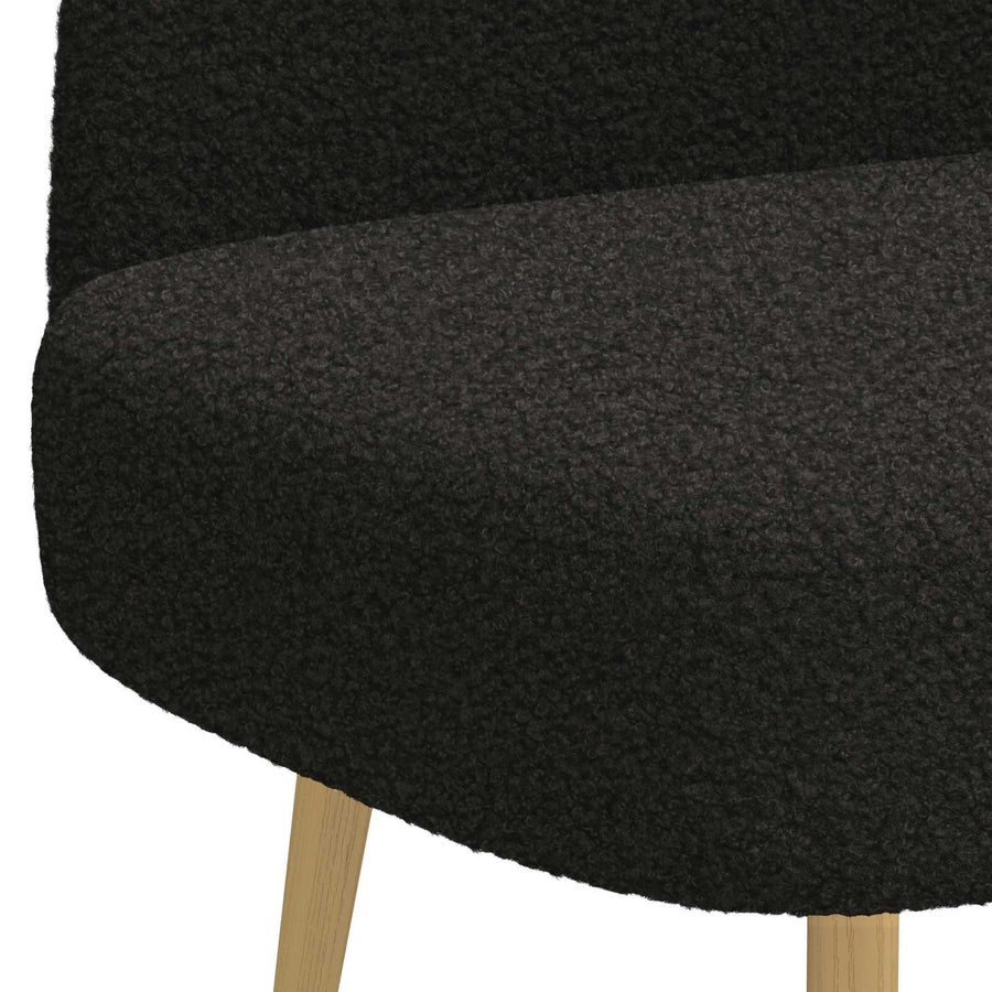 Beklede bank met rugleuning Zwart 110 x 60 x 76 cm Bouclé