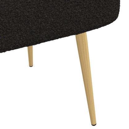 Beklede bank met rugleuning Zwart 110 x 60 x 76 cm Bouclé