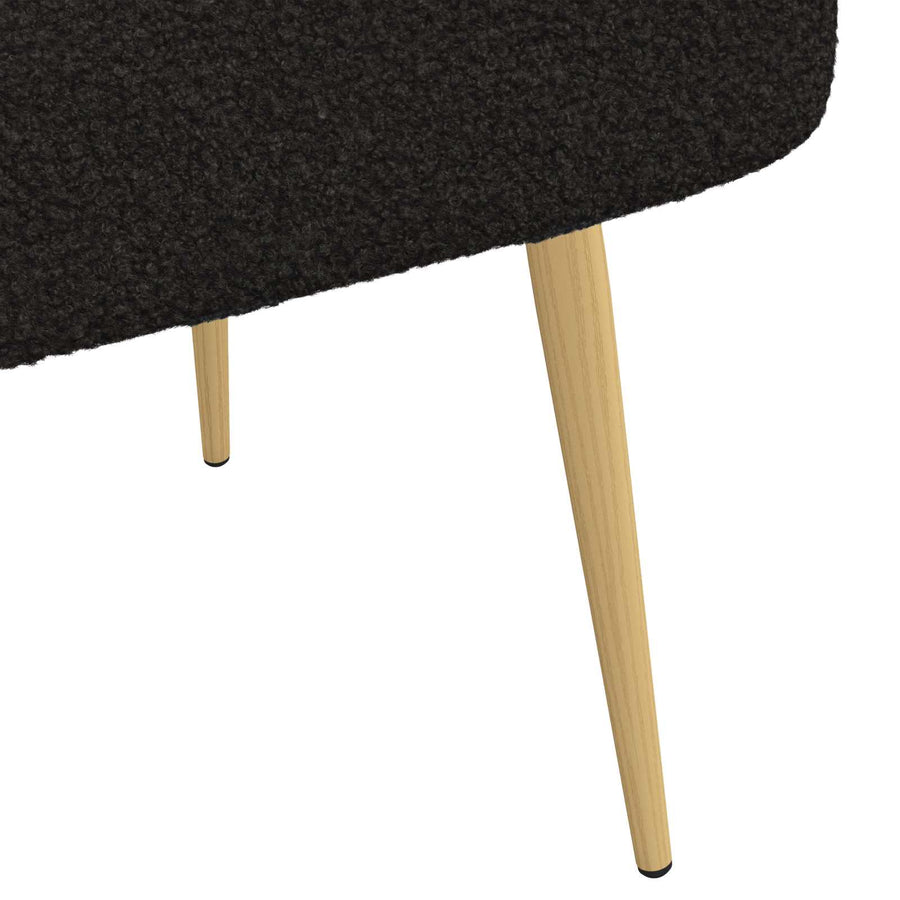 Beklede bank met rugleuning Zwart 110 x 60 x 76 cm Bouclé