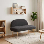 Bank zwart bouclé 110x60x76 cm