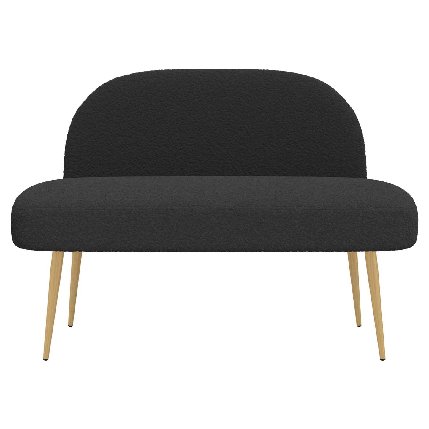 Beklede bank met rugleuning Zwart 110 x 60 x 76 cm Bouclé