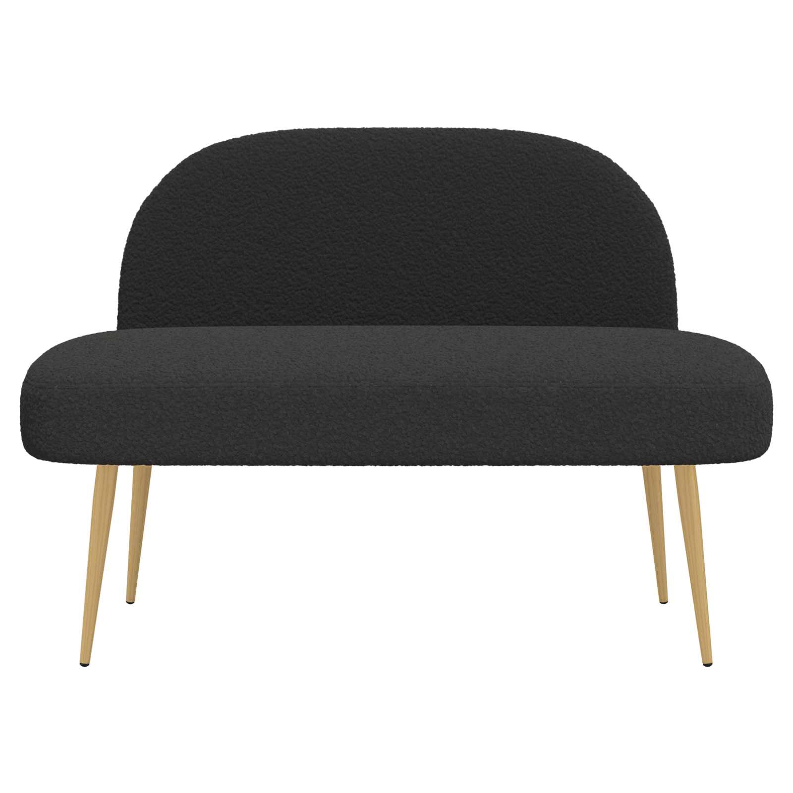Beklede bank met rugleuning Zwart 110 x 60 x 76 cm Bouclé