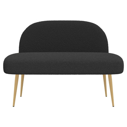 Beklede bank met rugleuning Zwart 110 x 60 x 76 cm Bouclé