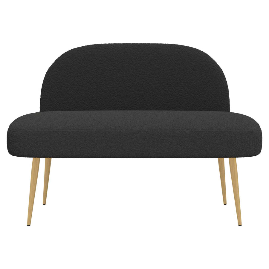 Beklede bank met rugleuning Zwart 110 x 60 x 76 cm Bouclé