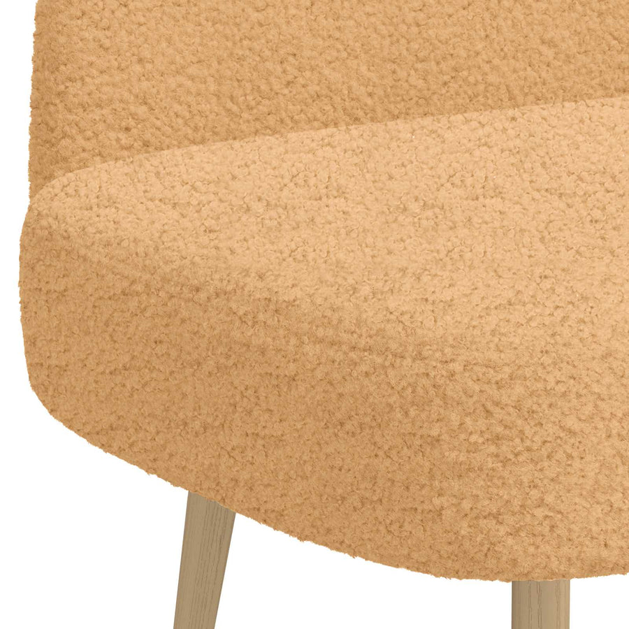 Beklede bank met rugleuning Beige 110 x 60 x 76 cm Bouclé