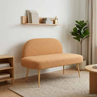 Bank 110x60x76 cm beige bouclé