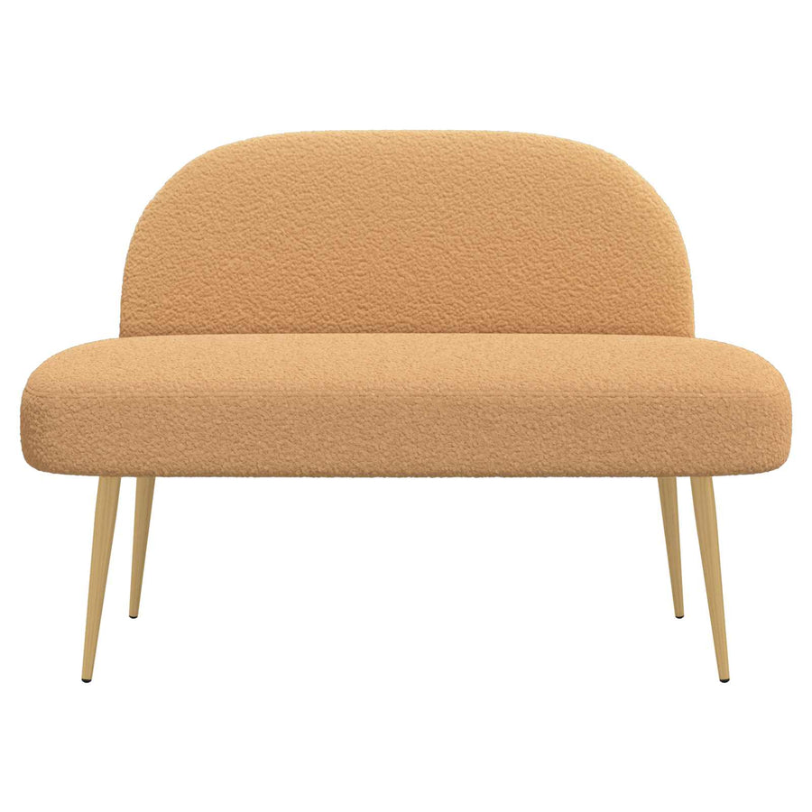 Beklede bank met rugleuning Beige 110 x 60 x 76 cm Bouclé