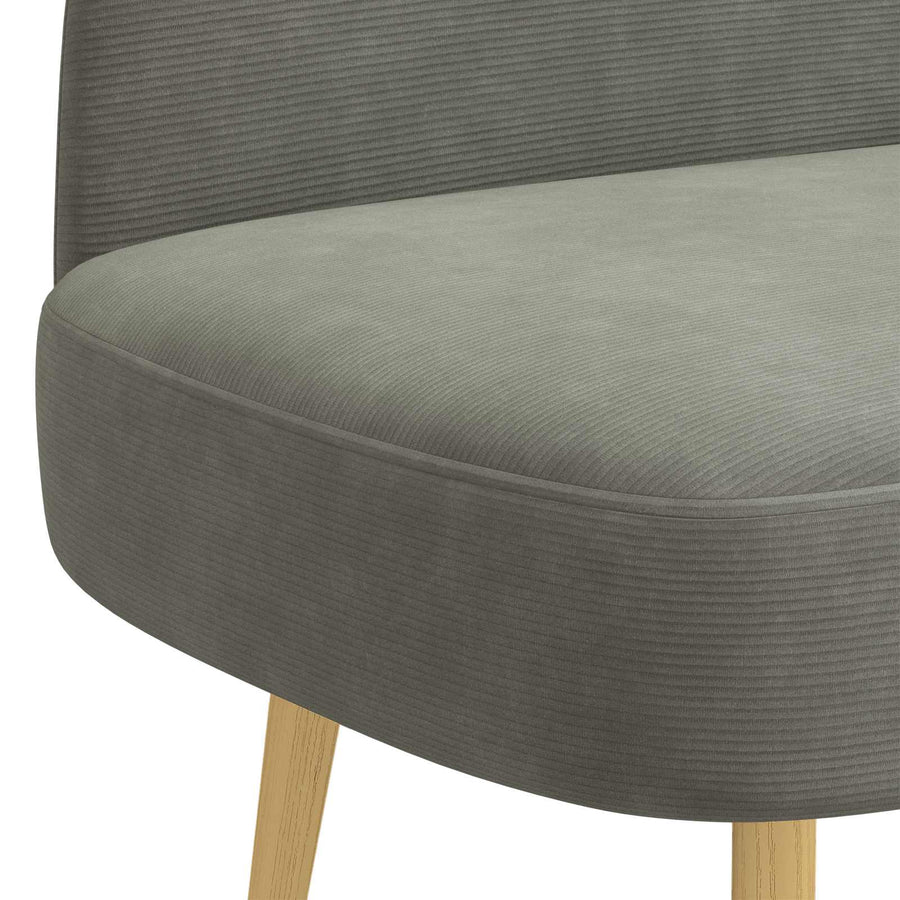 Beklede bank met rugleuning Lichtgrijs 110 x 60 x 76 cm