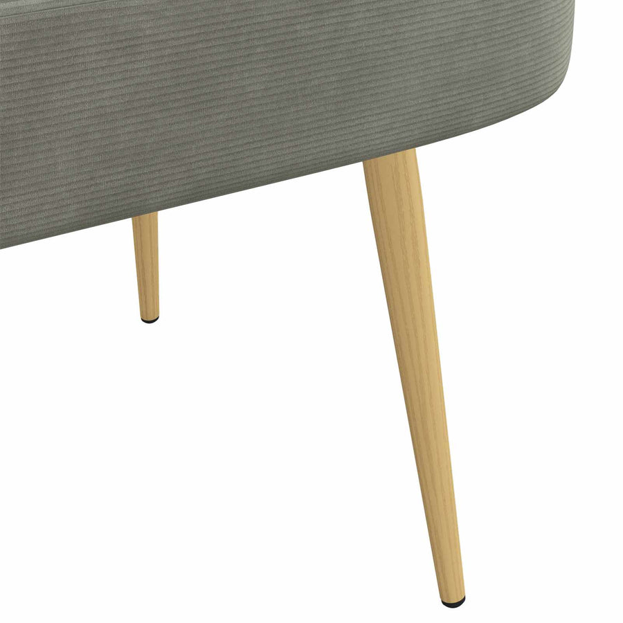 Beklede bank met rugleuning Lichtgrijs 110 x 60 x 76 cm