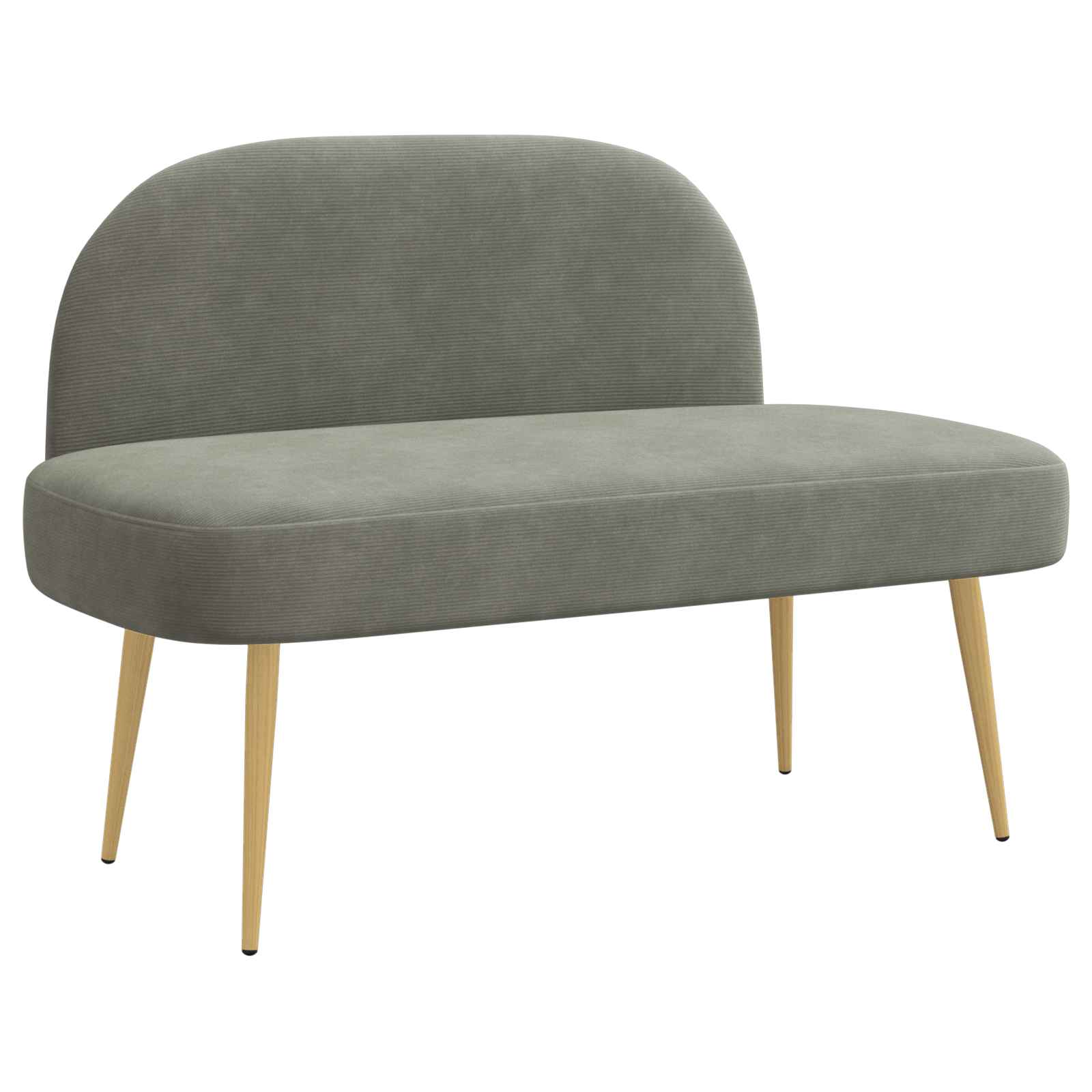 Beklede bank met rugleuning Lichtgrijs 110 x 60 x 76 cm