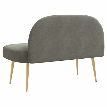 Beklede bank met rugleuning Lichtgrijs 110 x 60 x 76 cm