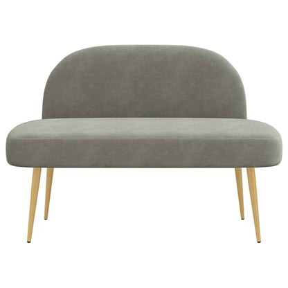Beklede bank met rugleuning Lichtgrijs 110 x 60 x 76 cm
