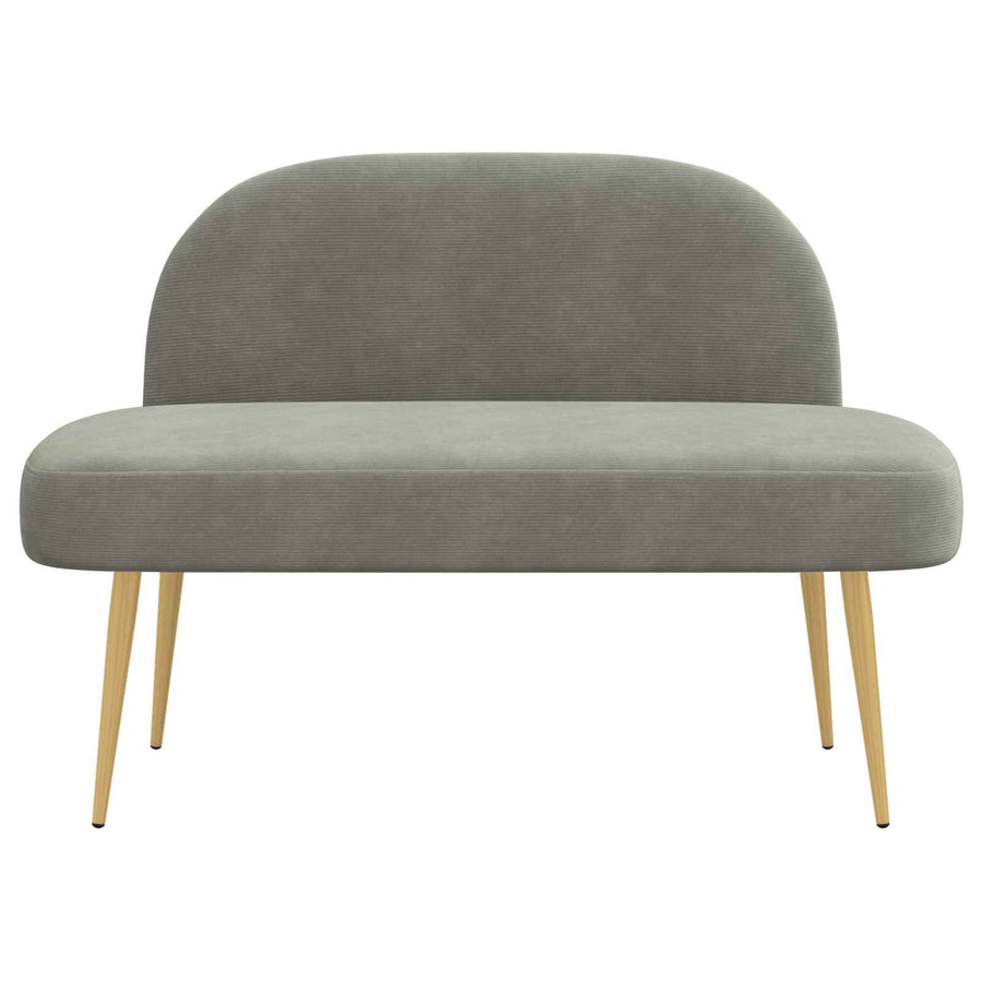 Beklede bank met rugleuning Lichtgrijs 110 x 60 x 76 cm