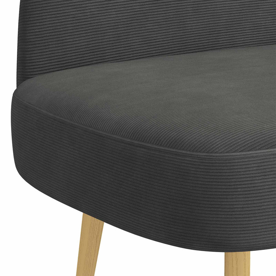Beklede bank met rugleuning Donkergrijs 110 x 60 x 76 cm