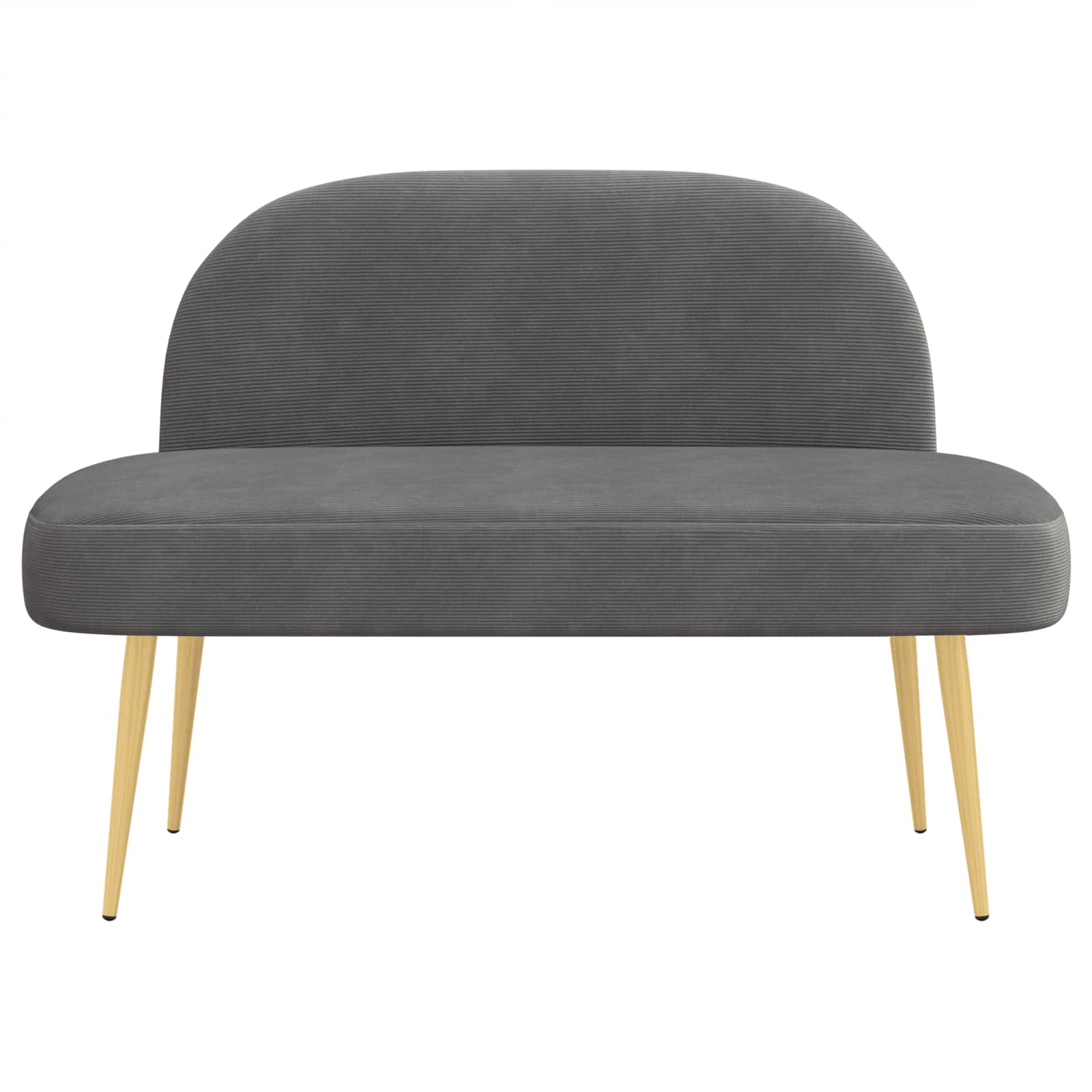 Beklede bank met rugleuning Donkergrijs 110 x 60 x 76 cm