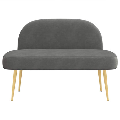 Beklede bank met rugleuning Donkergrijs 110 x 60 x 76 cm