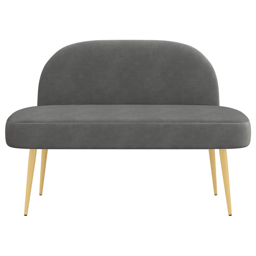 Beklede bank met rugleuning Donkergrijs 110 x 60 x 76 cm