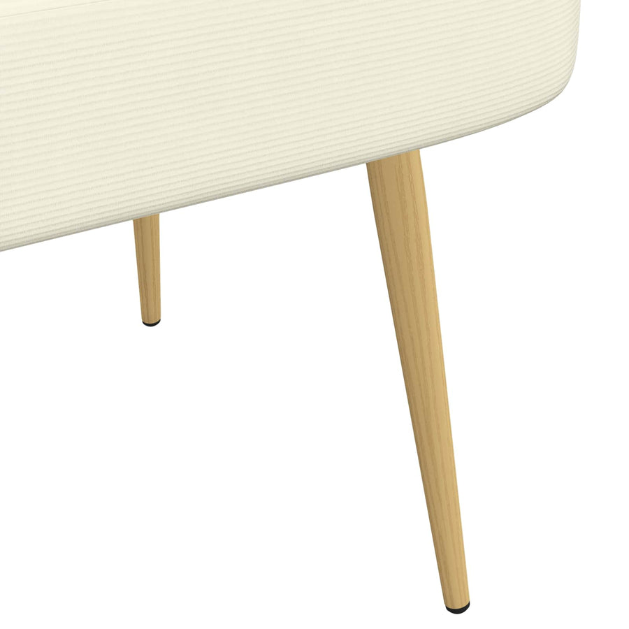 Beklede bank met rugleuning Crèmekleurig 110 x 60 x 76 cm