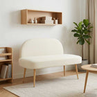 Bank crèmekleurig 110x60x76 cm corduroy