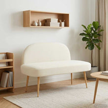 Beklede bank met rugleuning Crèmekleurig 110 x 60 x 76 cm