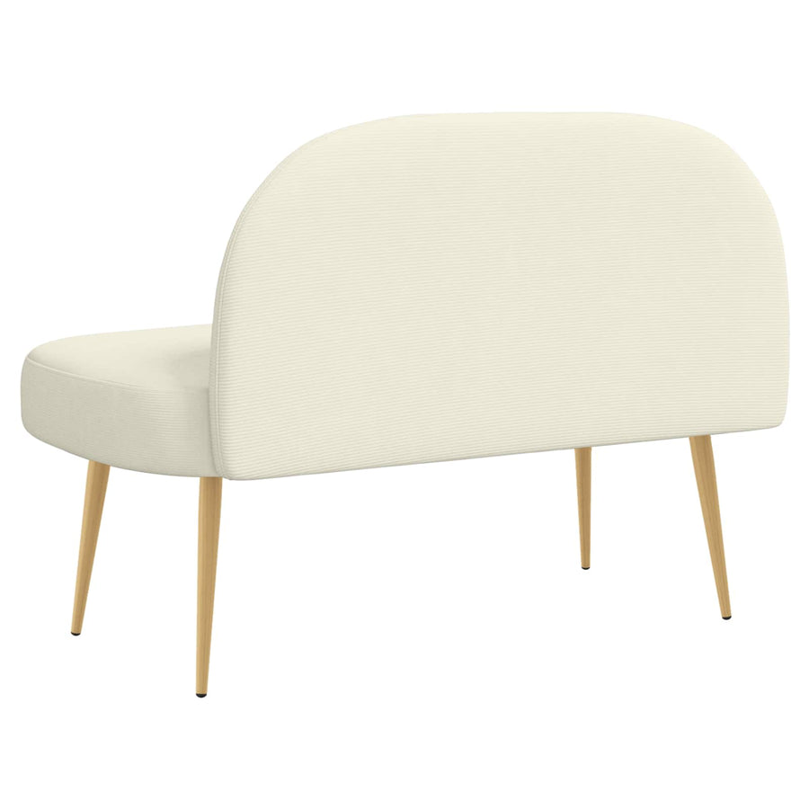 Beklede bank met rugleuning Crèmekleurig 110 x 60 x 76 cm