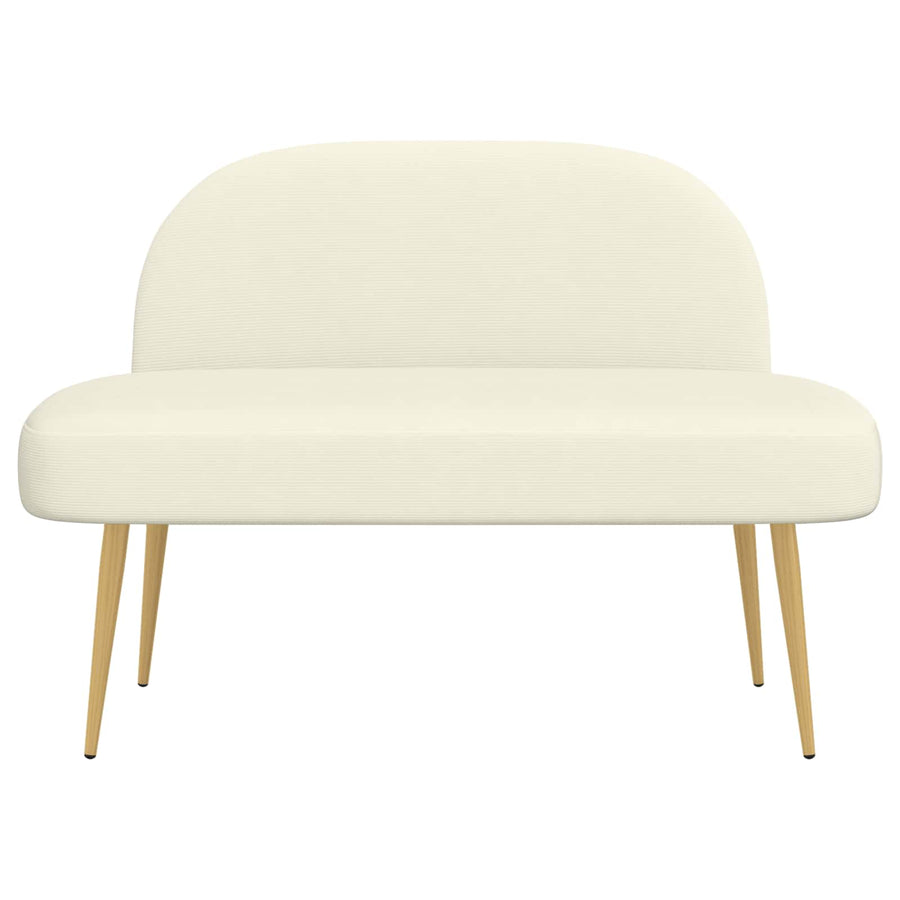 Beklede bank met rugleuning Crèmekleurig 110 x 60 x 76 cm