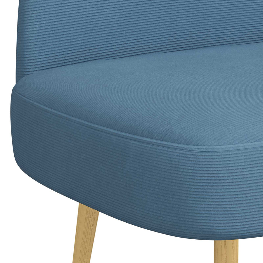 Beklede bank met rugleuning Blauw 110 x 60 x 76 cm Katoen Stof