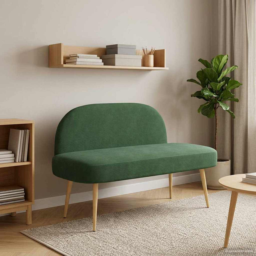 Beklede bank met rugleuning Jungle groen 110 x 60 x 76 cm