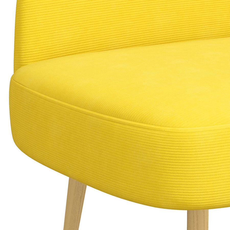 Beklede bank met rugleuning Lichtgeel 110 x 60 x 76 cm