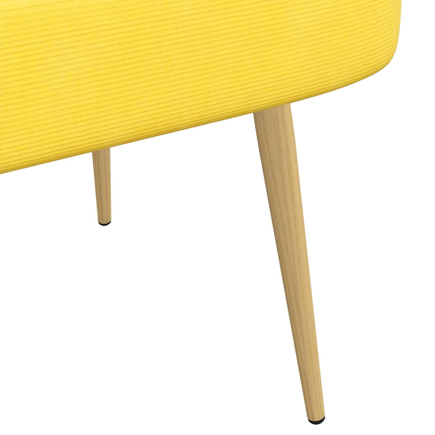 Beklede bank met rugleuning Lichtgeel 110 x 60 x 76 cm