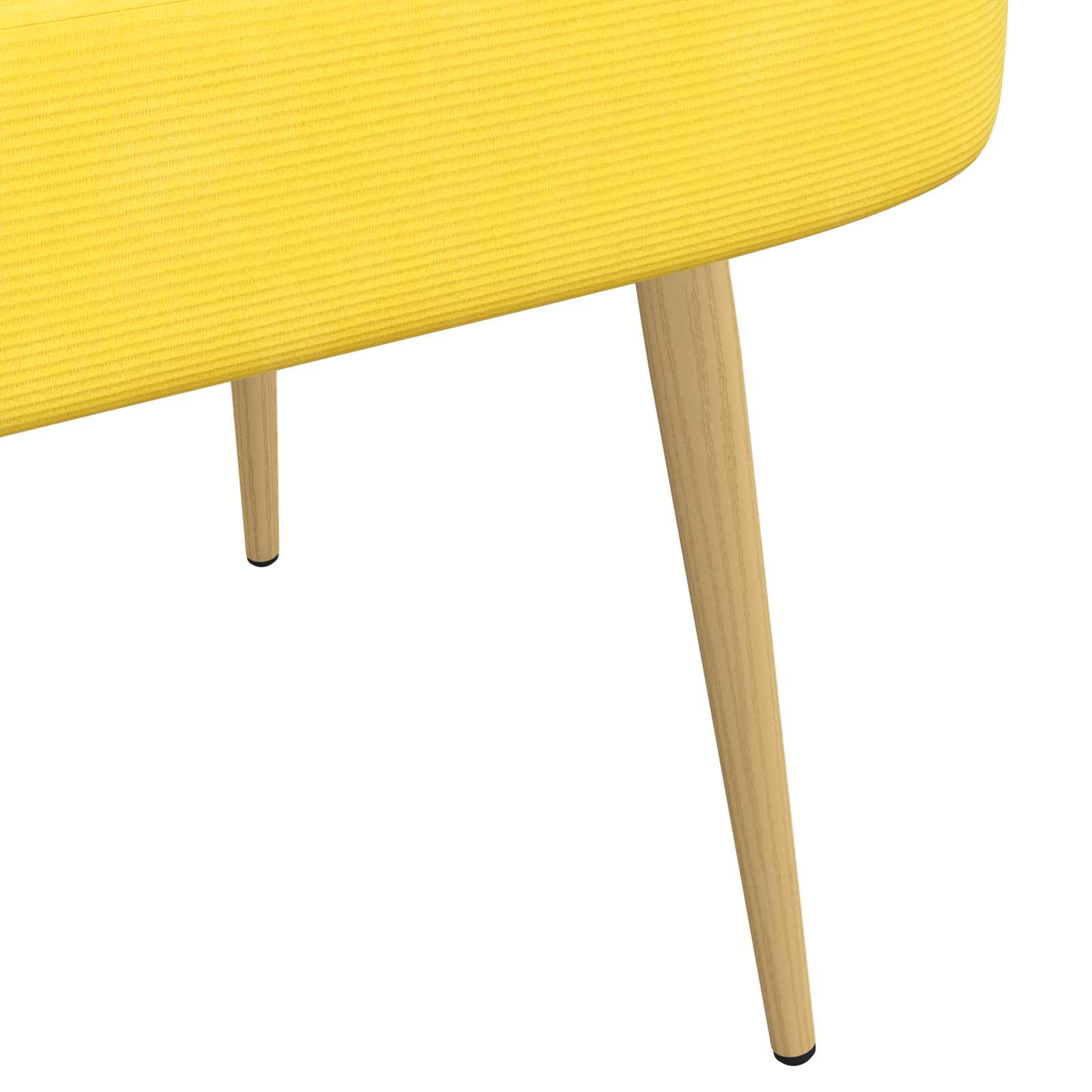 Beklede bank met rugleuning Lichtgeel 110 x 60 x 76 cm