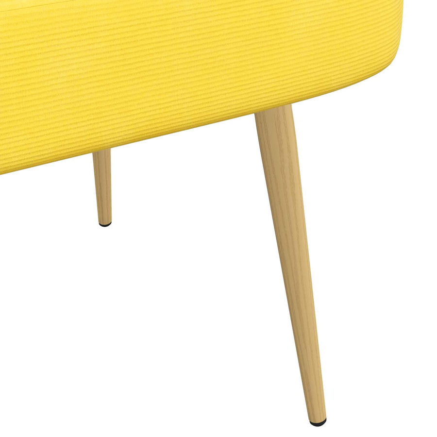 Beklede bank met rugleuning Lichtgeel 110 x 60 x 76 cm