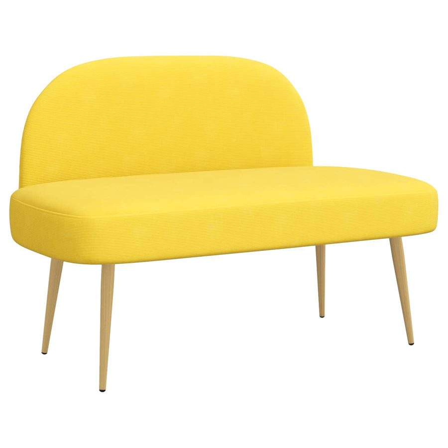 Beklede bank met rugleuning Lichtgeel 110 x 60 x 76 cm